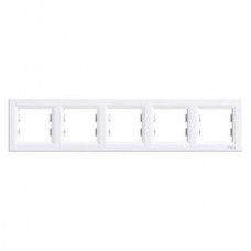 Рамка 5-ти постовая горизонтальная Schneider Electric серии Asfora белая (EPH5800521)