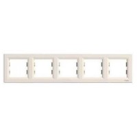 ⚡ Рамка 5-ти постовая горизонтальная Asfora кремовая (EPH5800523)
