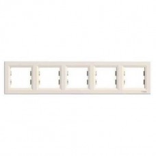 Рамка 5-ти постовая Schneider Electric серии горизонтальная Asfora кремовая (EPH5800523)