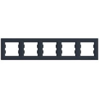 ⚡Рамка 5-ти постовая горизонтальная Asfora антрацит (EPH5800571) ⚡Рамка 5-ти постовая горизонтальная Asfora антрацит (EPH5800571)