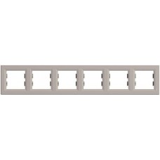 Рамка 6-ти постова горизонтальна Asfora бронза (EPH5800669)