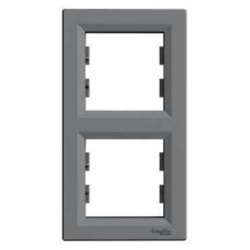 ⚡Рамка 2-х постова вертикальна Asfora сталь (EPH5810262)