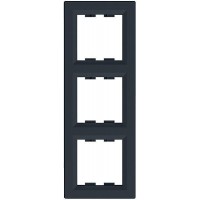 ⚡Рамка 3-х постова вертикальна Asfora антрацит (EPH5810371)