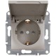 ⚡Розетка з заземленням та захисною кришкою Asfora 16А бронза (EPH3100169)