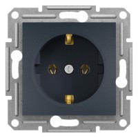 ⚡ Розетка с заземлением Asfora 16А антрацит (EPH2900171) ⚡ Розетка с заземлением Asfora 16А антрацит (EPH2900171)
