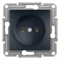⚡ Розетка без заземления Asfora 16А антрацит (EPH3000171)