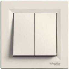 ⚡Двухклавишный выключатель серии Asfora IP20 кремовый (EPH0300123)