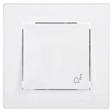 ⚡Кнопковий вимикач з символом "дзвінок" Asfora білий (EPH0800121)