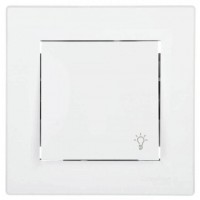 ⚡Кнопковий вимикач з символом "світло" Asfora білий (EPH0900121)