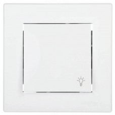 ⚡Кнопочный выключатель с символом свет Asfora белый (EPH0900121)