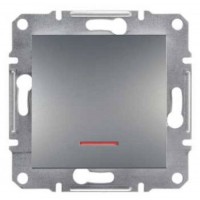⚡Вимикач з підсвічуванням Asfora IP20 сталь (EPH1400162)