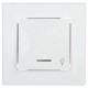⚡Кнопочный выключатель с подсветкой и символом свет Asfora IP20 белый (EPH1800121)
