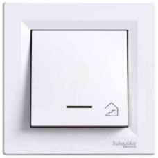 ⚡Кнопочный выключатель с подсветкой и символом лестница Asfora IP20 белый (EPH1900321)