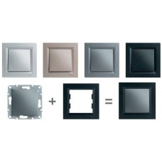 Двухклавишный выключатель Schneider Electric серии Asfora IP20 алюминий (EPH0300161)