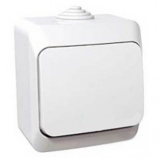 WDE000510 Одноклавішний зовнішній вимикач 16A IP44 серії Cedar Plus. Білий