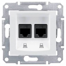 SDN4400121 Компьютерная розетка двойная UTP RJ45 кат.5e неэкранированная Sedna. Цвет Белый