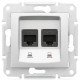 SDN4400123 Комп'ютерна розетка подвійна UTP RJ45 кат.5e неекранована Sedna. Колір Слонова кістка