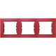 ⚡SDN5800541 Декоративная рамка 3-постовая горизонтальная Sedna. Цвет Красный