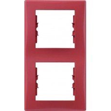 ⚡SDN5801141 Декоративная рамка 2-постовая вертикальная Sedna. Цвет Красный