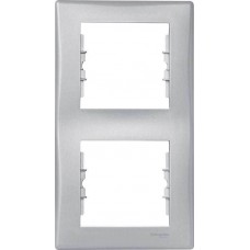 ⚡SDN5801160 Декоративная рамка 2-постовая вертикальная Sedna. Цвет Алюминий