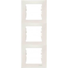 ⚡SDN5801323 Декоративная рамка 3-постовая вертикальная Sedna. Цвет Слоновая кость