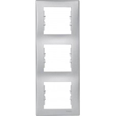 ⚡SDN5801360 Декоративная рамка 3-постовая вертикальная Sedna. Цвет Алюминий