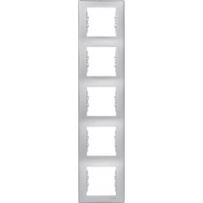 ⚡SDN5801560 Декоративная рамка 5-постовая вертикальная Sedna. Цвет Алюминий