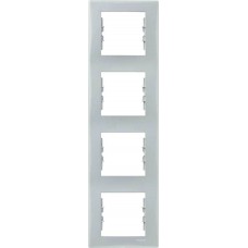 ⚡SDN5802033 Декоративная рамка 4-постовая вертикальная Sedna. Цвет Серый