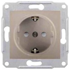 Розетка с заземлением и защитными шторками Sedna Schneider Electric 16А цвета титан (SDN3000168)