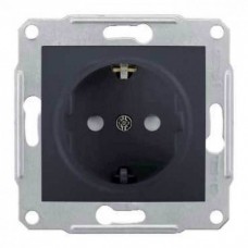 ⚡ Розетка с заземлением и защитными шторками Sedna Schneider Electric 16А графит (SDN3000170)