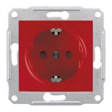 SDN3000341 Розетка з заземленням і захисними шторками 16А Sedna. Колір Червоний