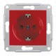 SDN3000341 Розетка з заземленням і захисними шторками 16А Sedna. Колір Червоний