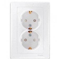 SDN3000423 Розетка подвійна з заземленням 16А Sedna. Колір Слонова кістка