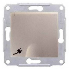 SDN3100168 Розетка з заземленням, захисними шторками та кришкою 16А, 250 В Sedna. Колір Титан