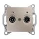 SDN3301868 Розетка TV/R прохідна 4 dB Sedna. Колір Титан