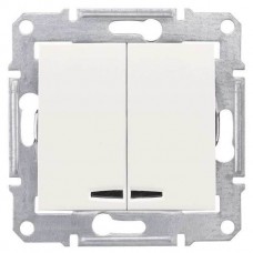 SDN0300123 2-клавішний вимикач 10 A серії Sedna. Колір Слонова кістка