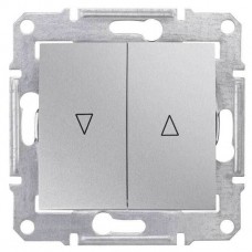 SDN1300360 Вимикач для жалюзі з механіч. блокуванням 10A серії Sedna. Колір Алюміній