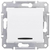 SDN0201221 Одноклавішний вимикач з індикацією 16A серії Sedna. Колір Білий