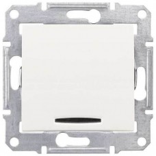 SDN0201123 Одноклавішний двополюсний вимикач з індикацією 10A серії Sedna. Колір Слонова кістка