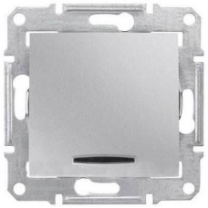 SDN0201160 Одноклавішний двополюсний вимикач з індикацією 10A серії Sedna. Колір Алюміній