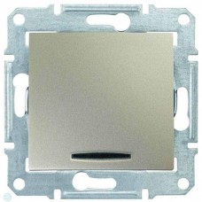 SDN0201168 Одноклавішний двополюсний вимикач з індикацією 10A серії Sedna. Колір Титан