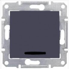 SDN0400370 Одноклавішний вимикач з індикацією 10A серії Sedna. Колір Графіт