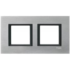 Рамка 2-постовая серебристый алюминий Unica Class MGU68.004.7A1