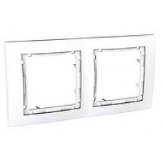 Наборная рамка 2-постовая белая Unica Colors MGU4.004.18