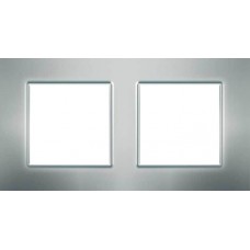 Рамка двомісна Unica Quadro. Колір Сріблястий MGU6.704.55