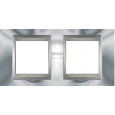 Рамка двомісна Unica Top. Колір Блискучий хром/Алюміній MGU66.004.010
