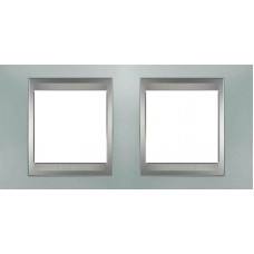 Рамка двомісна Unica Top. Колір Смарагдовий/Алюміній MGU66.004.094