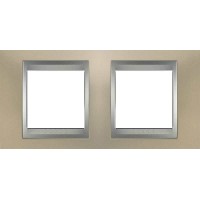 Рамка двухместная Unica Top. Цвет Титановый/Алюминий MGU66.004.095 Рамка двухместная Unica Top. Цвет Титановый/Алюминий MGU66.004.095