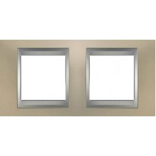 Рамка двомісна Unica Top. Колір Титановий/Алюміній MGU66.004.095