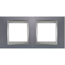 Рамка двомісна Unica Top. Колір Блакитний берил/Алюміній MGU66.004.098